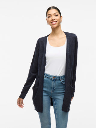 Viril Open Long Sleeve Knit Cardigan | Total Eclipse