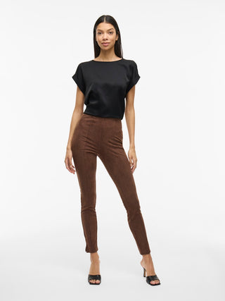 Ellette Short Sleeve Satin Top  | Black