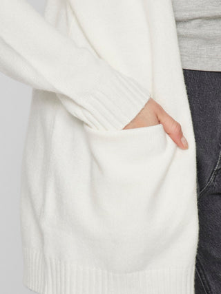 Viril Open Long Sleeve Knit Cardigan | White Alyssum