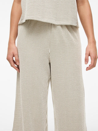 Striplo 7/8 High Waisted Trousers | Slate Black Birch