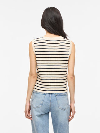 Malu Rib Sleeveless Round Neck Top | Sandshell Black