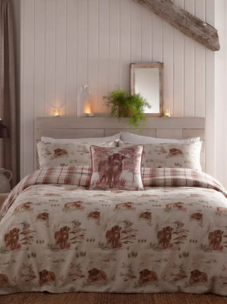 Hanson Highland Cow Duvet Cover Terracotta