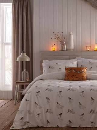 Chickadees Duvet Cover Natural