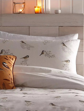 Chickadees Duvet Cover Natural