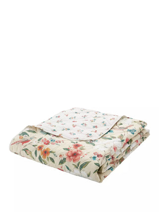 Catherine Lansfield Pippa Floral Birds Bedspread Natural