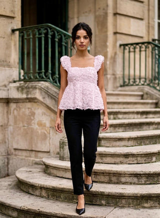 Rosie Sleeveless Square Neck Top | Cherry Blossom