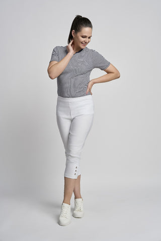 Orla Cropped Straight Trouser | White
