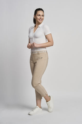 Ciara Cropped Straight Trouser | Latte