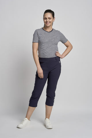 Niamh Cropped Straight Trouser | Navy