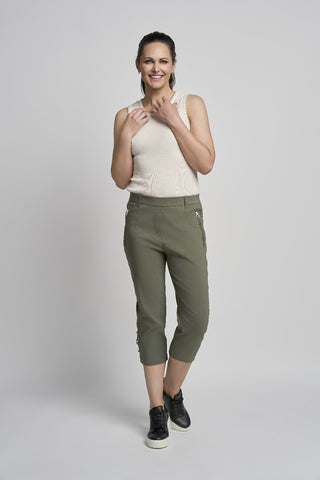 Niamh Cropped Straight Trouser | Khaki