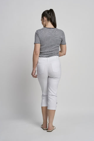 Niamh Cropped Straight Trouser | White