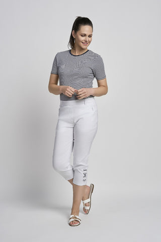 Niamh Cropped Straight Trouser | White