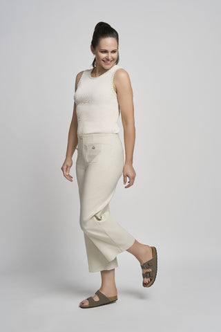 Caoimhe Front Pocket Trouser | Ecru