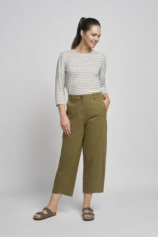 Aoife Wide Leg Trouser | Khaki