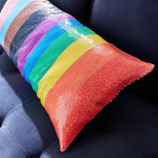 Catherine Lansfield Sequin Cushion Rainbow Multicolour