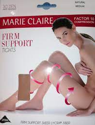 Marie Claire Firm Support Tights Factor 10 Compression 30 Denier Natural