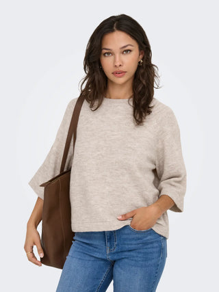 Simoni 3/4 Pullover Knit | Pumice Stone