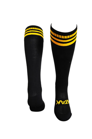 Atak Sports High Performance Comfort Fit Football Socks Black and Amber