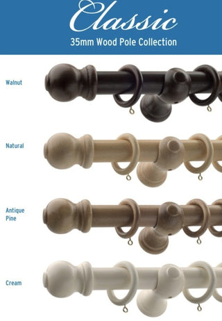 Crown Classic Wooden Curtain Pole Crown Homewear Poles