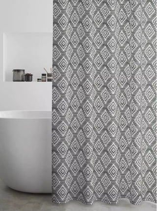 Catherine Lansfield Aztec Geo Shower Curtain Charcoal